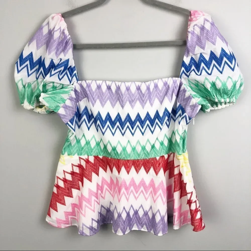 ANTHROPOLOGIE | YUMI KIM New Cherise Embroidered Puff Sleeve Top Women’s Size M